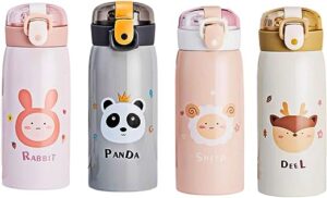 Garrafa Térmica Garrafinha Térmica Infantil Inox Canudo Trava 350 ml - Desenho Panda - Tyda