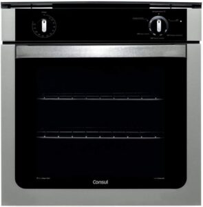 Forno de embutir a gás Consul 78 litros Prata com grill e timer sonoro - COA84BR 220V
