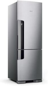Geladeira Consul Frost Free Duplex 397 litros Evox com freezer embaixo - CRE44BK 220V
