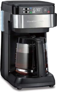 Hamilton Beach Funciona com a máquina de café inteligente da Alexa, programável, capacidade para 12 xícaras, preto e aço inoxidável (49350) – um dispositivo certificado para humanos
