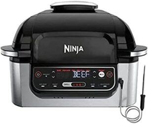 Ninja Grelha interna 5 em 1 Foodi com sonda inteligente integrada, fritadeira a ar de 3,9 L (4 qt.)
